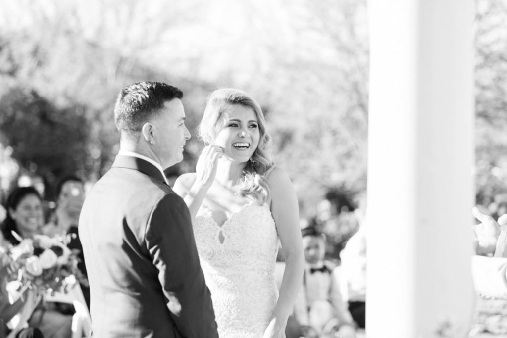bride and groom laughing Forever and always Farm Johnathan and Bernice Temecula wedding photographer Carrie McGuire Photography