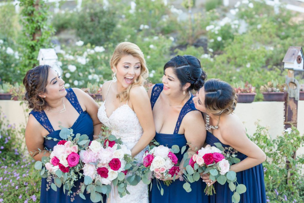 bride and bridesmaids Forever and always Farm Johnathan and Bernice Temecula wedding photographer Carrie McGuire Photography