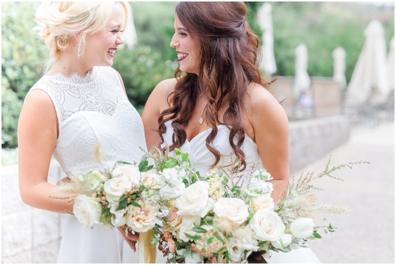 Carrie McGuire photography Temecula photographer Bride and maid of honor with bouquets Tucson Arizona Wedding photographers