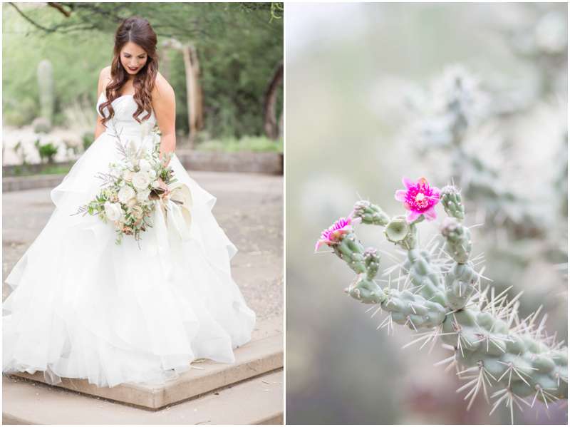 Carrie McGuire photography Temecula photographer Bride and bouquet and cactus Tucson Arizona Wedding photographers