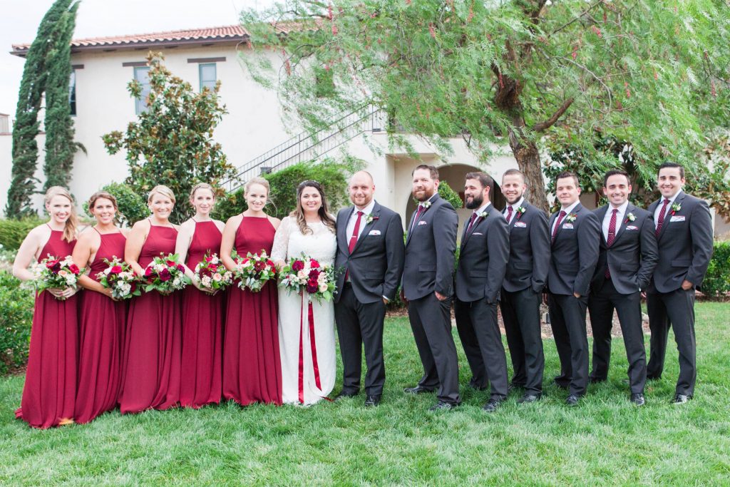 groom and bride wedding party Carrie McGuire Photography Temecula Wedding Photography Ponte Inn and Winery 