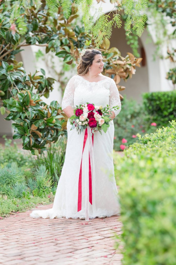 bride and bouquet in garden Carrie McGuire Photography Temecula Wedding Photography Ponte Inn and Winery 
