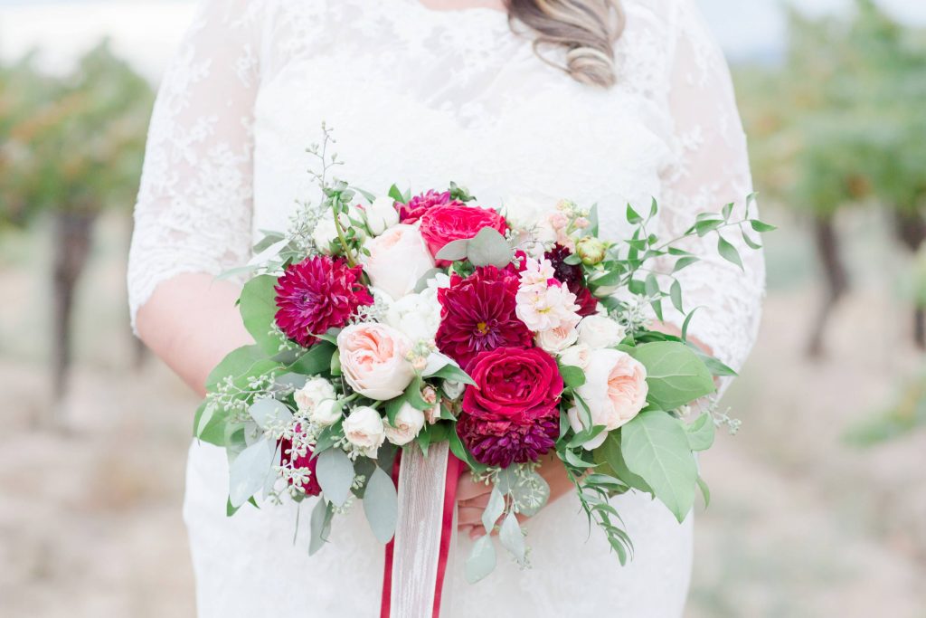 bride and wedding bouquet Carrie McGuire Photography Temecula Wedding Photography Ponte Inn and Winery 