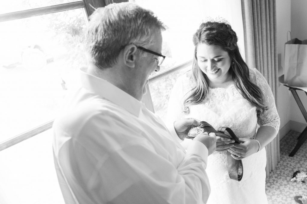 father of the bride black and white Carrie McGuire Photography Temecula Wedding Photography Ponte Inn and Winery 