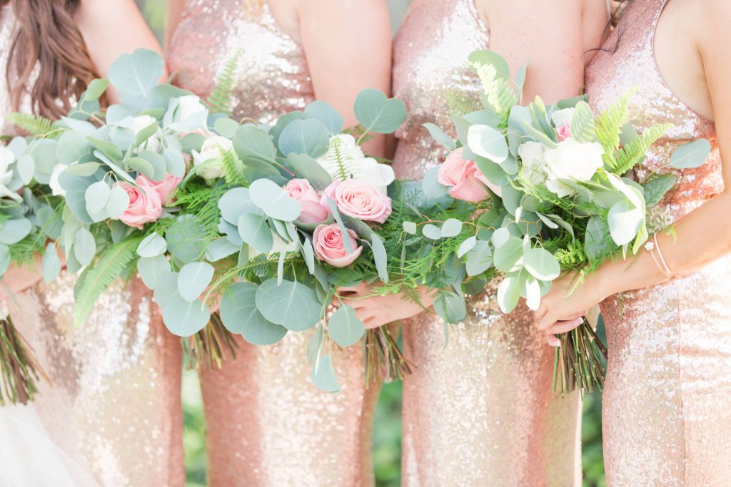 bridesmaids and bouquets Lakehouse San Marcos Carrie McGuire Photography Temecula Wedding Photography