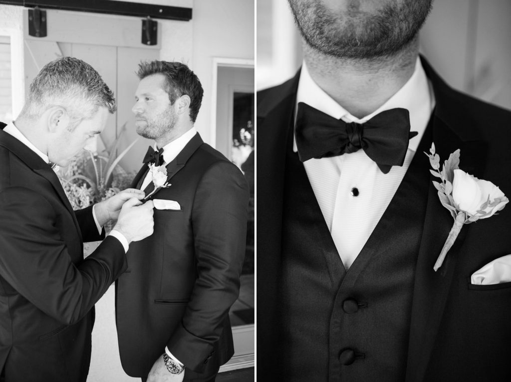 black and white photograph groom and best man forever and always farm temecula wedding engagement photography Carrie McGuire photographer california