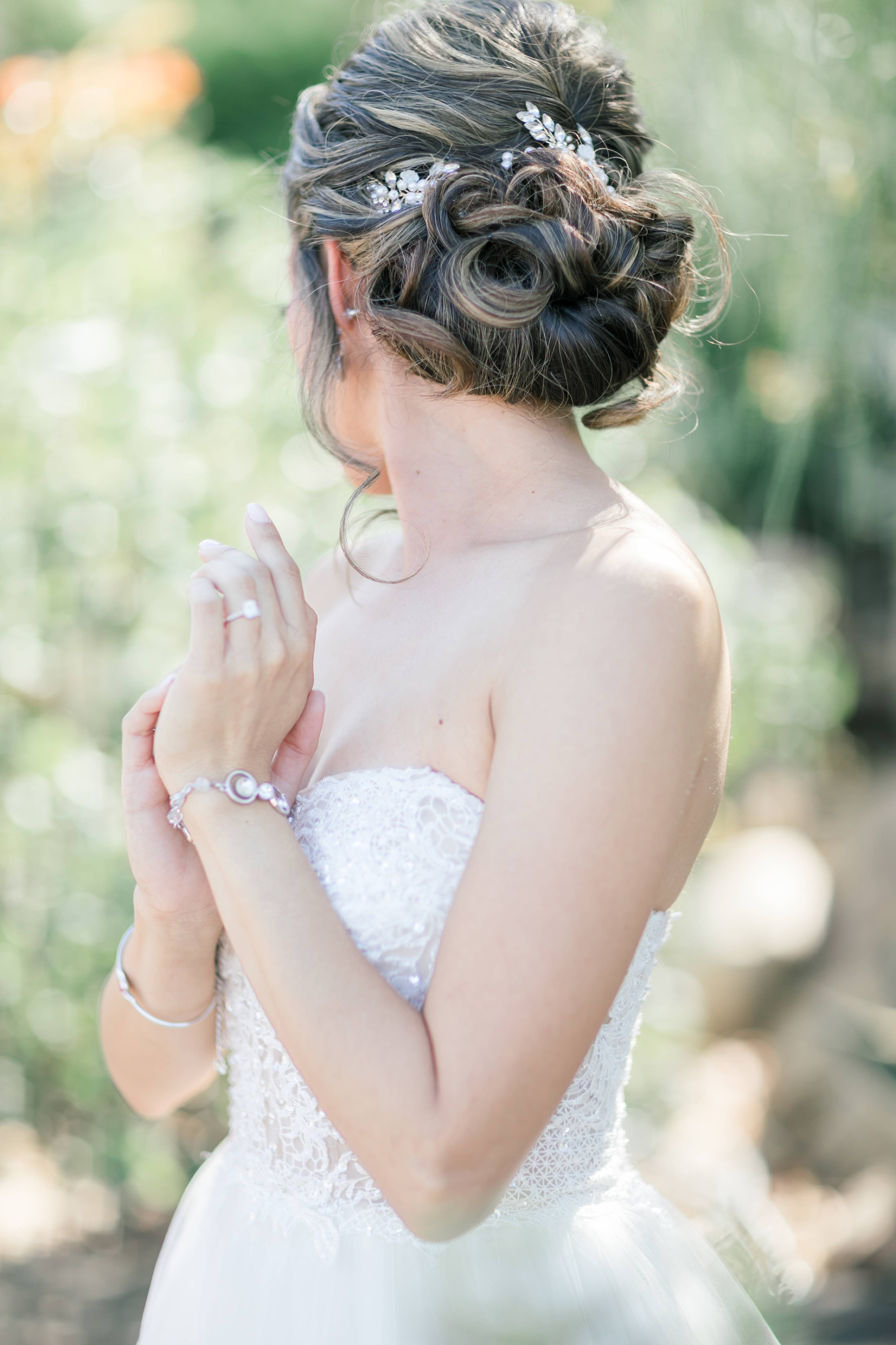 Bridal gown and jewelry details at Forever and Always Farm wedding venue in Temecula California