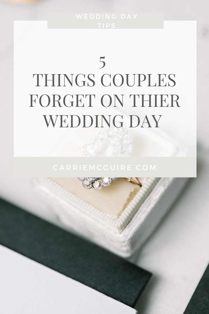 5 things couples forget on their wedding day