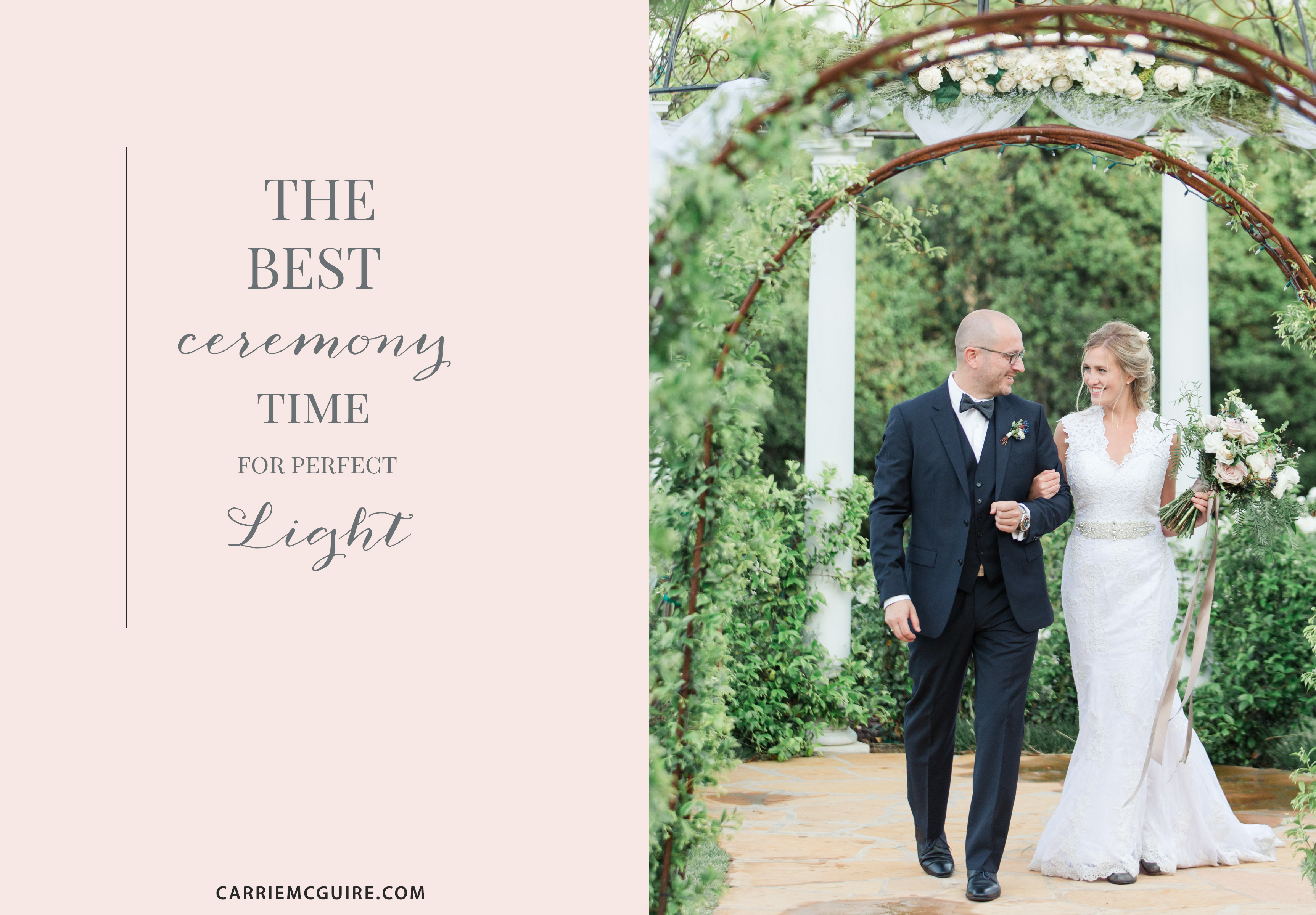the best ceremony time for perfect light