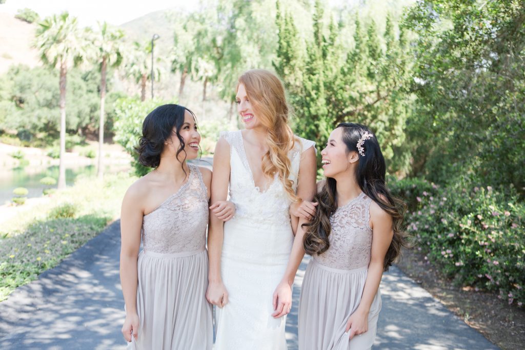 bride and two bridesmaids Temecula wedding photographer Carrie McGuire Photography