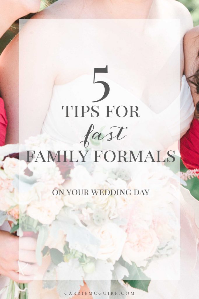 wedding day family formals tips