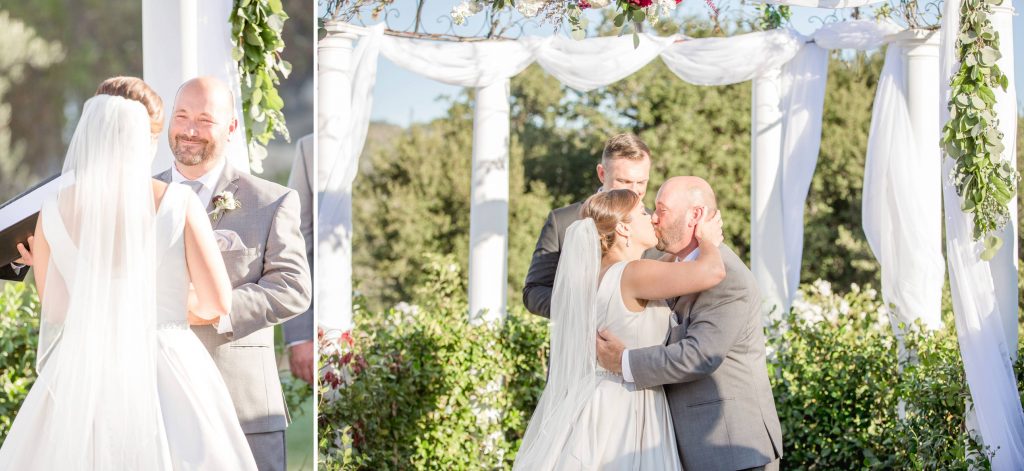 bride and groom vows and first kiss forever and always farm temecula wedding engagement photography Carrie McGuire photographer california