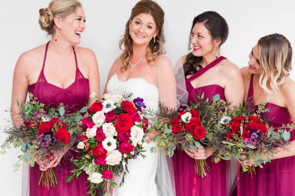 bridesmaids and beautiful bride bouquets Shadow Ridge Golf Club Temecula California wedding engagement maternity photography Carrie McGuire photographer California