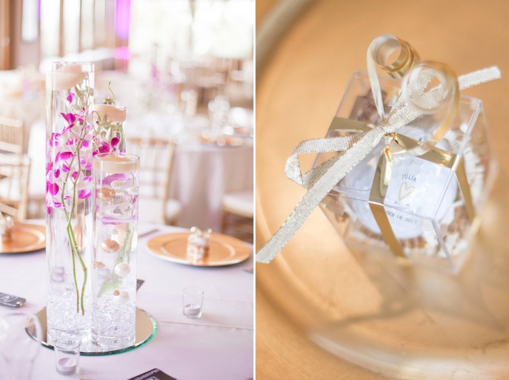 center pieces on table and gifts Shadow Ridge Golf Club Temecula California wedding engagement maternity photography Carrie McGuire photographer California