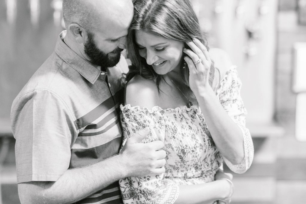 black and white photo of engaged couple belching beaver vista California Carrie McGuire Temecula wedding engagement Photography 
