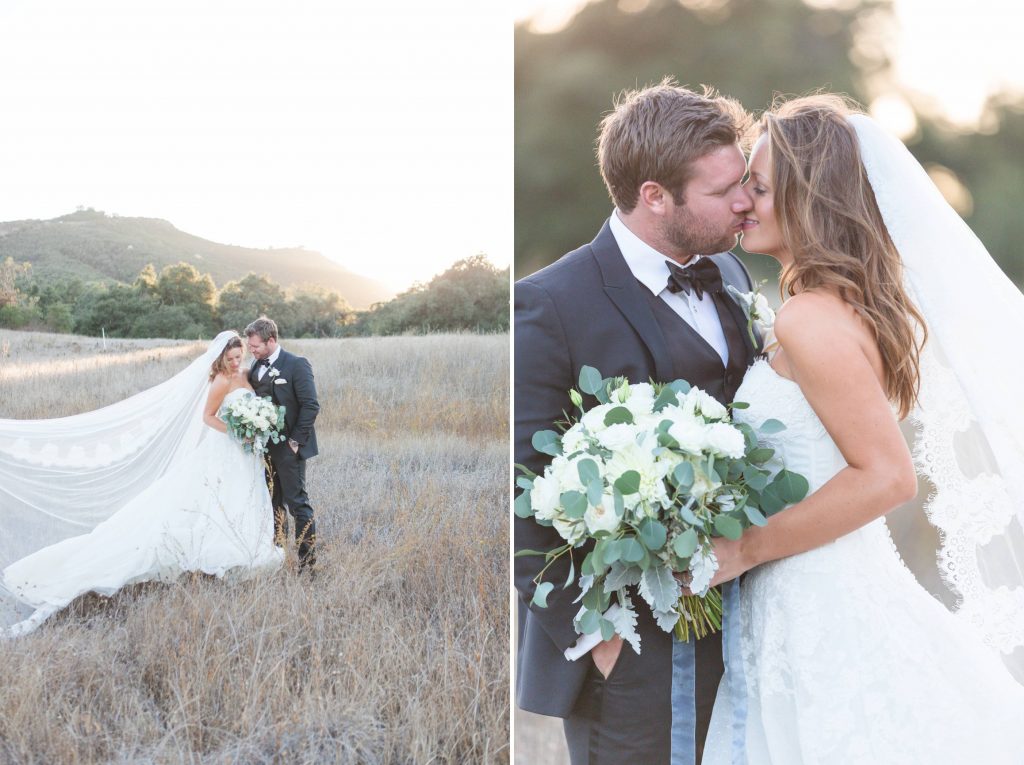 groom and bride kissing in field forever and always farm temecula wedding engagement photography Carrie McGuire photographer california