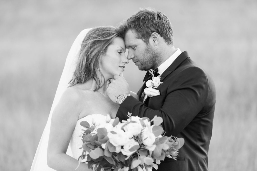 black and white photograph of bride and groom together forever and always farm temecula wedding engagement photography Carrie McGuire photographer california