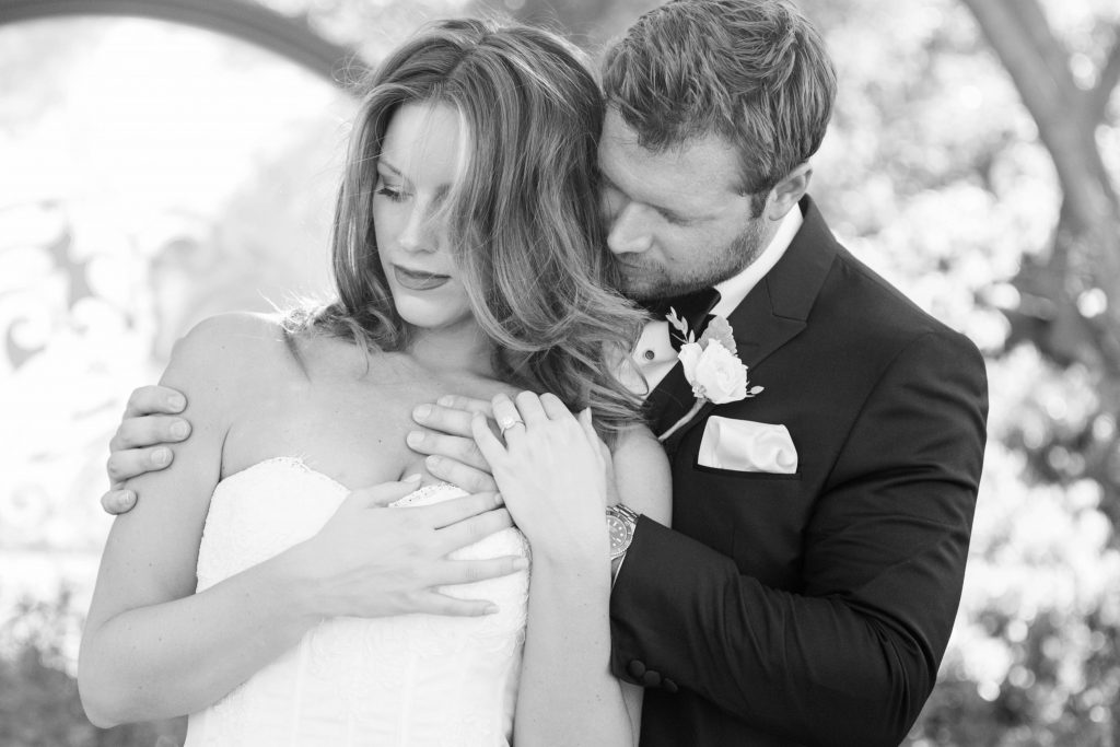 black and white photograph of bride and groom forever and always farm temecula wedding engagement photography Carrie McGuire photographer california