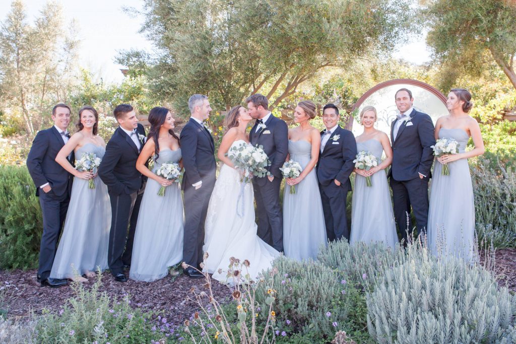 bride and groom with bridal party forever and always farm temecula wedding engagement photography Carrie McGuire photographer california
