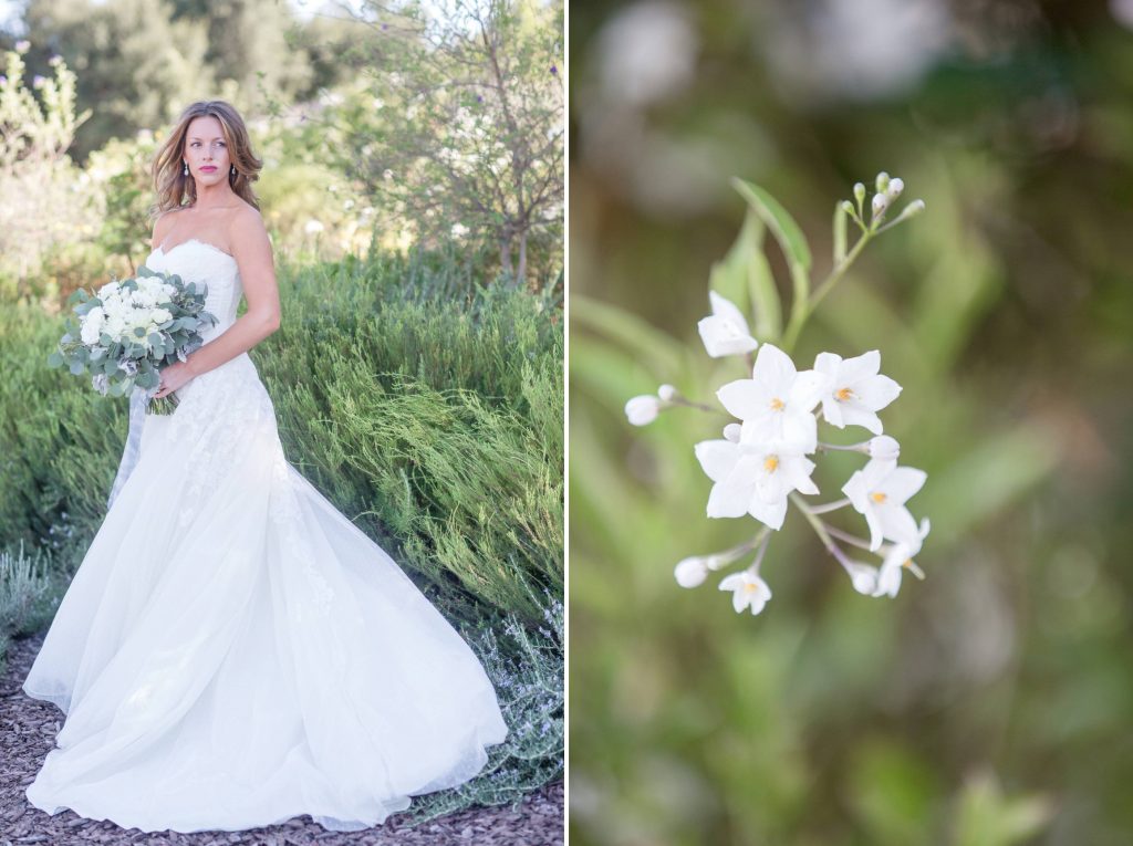 stunning bride with bouquet and flowers forever and always farm temecula wedding engagement photography Carrie McGuire photographer california