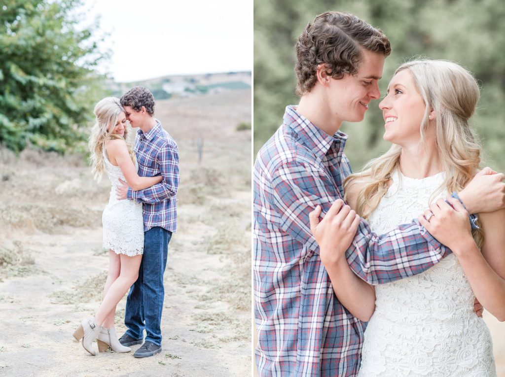 beautiful couple in love Thomas f Riley wilderness park Orange County California wedding engagement maternity photography Carrie McGuire photographer California