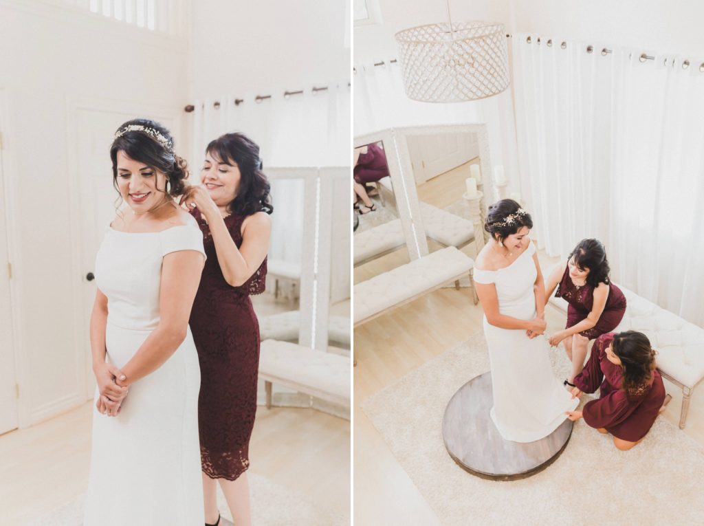 bride getting ready with mother Forever and always farm Temecula California wedding engagement family maternity photography Carrie McGuire photographer