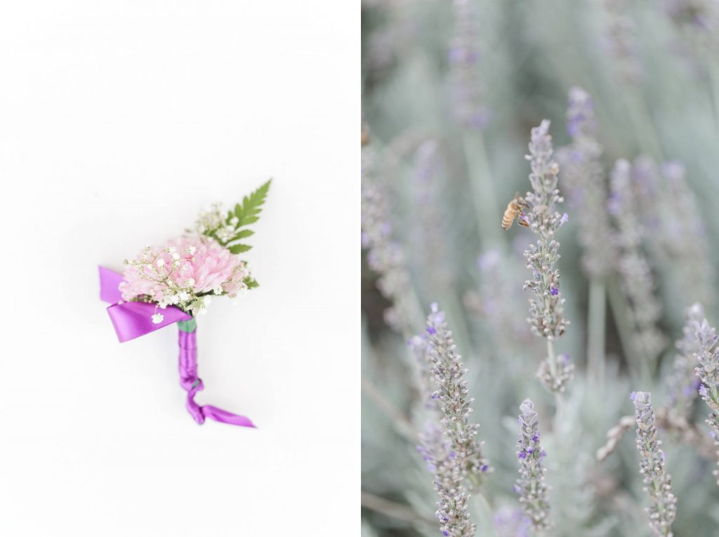 bouquet and bee on lavender Forever and always farm Temecula California wedding engagement family maternity photography Carrie McGuire photographer