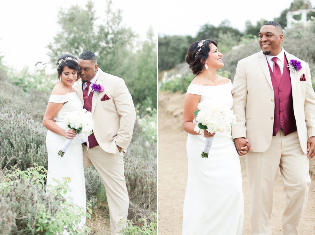 happy bride and groom walking together Forever and always farm Temecula California wedding engagement family maternity photography Carrie McGuire photographer