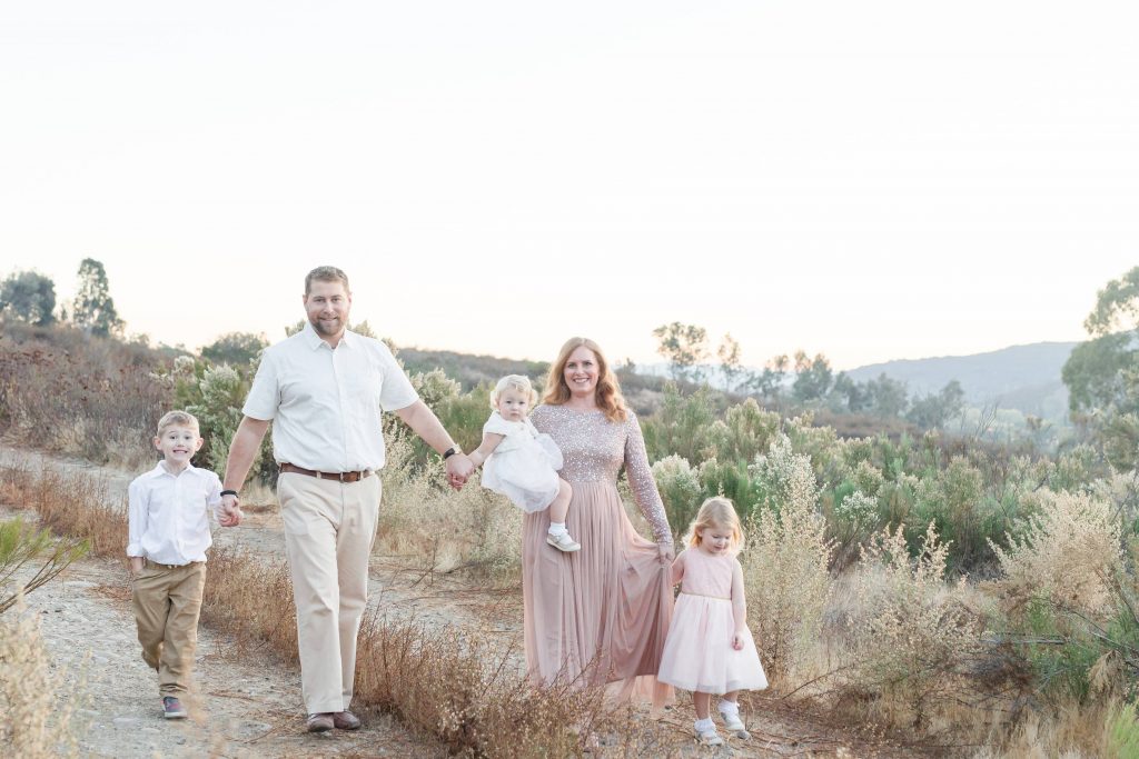 family walking together Temecula California wedding engagement family maternity photography Carrie McGuire photographer