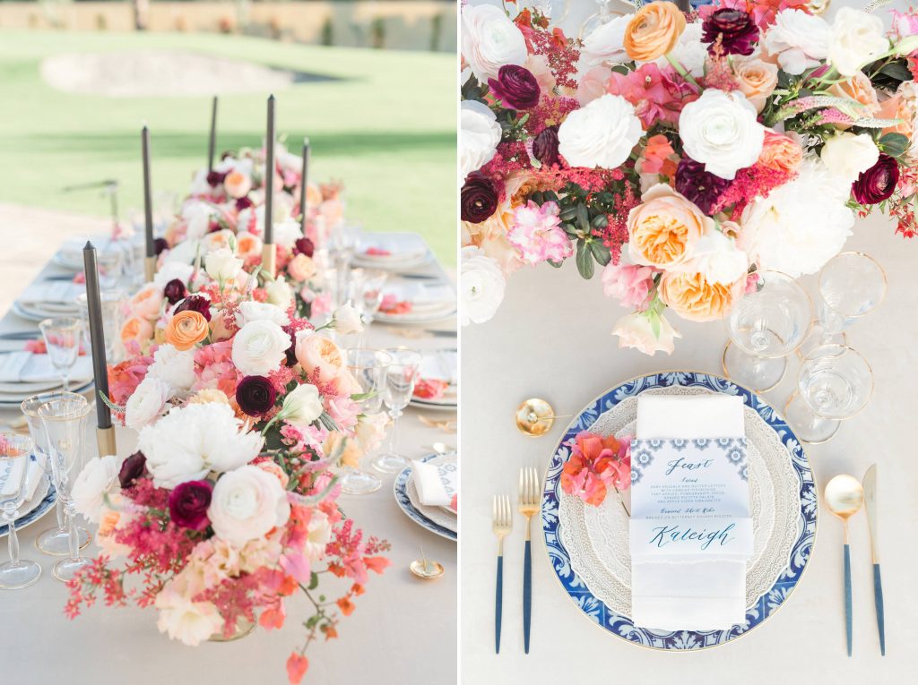 centerpieces and and table settings Old El Polo Wedding Estate in Coachella Temecula california wedding Carrie McGuire photographer