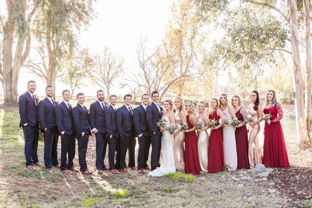 bride groom and bridal party Temecula Coachhouse California wedding engagement photography Carrie McGuire photographer California