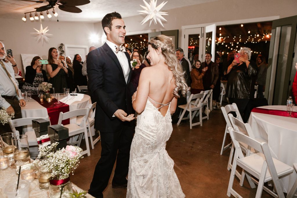 bride and groom dancing at reception Temecula Coachhouse California wedding engagement photography Carrie McGuire photographer California