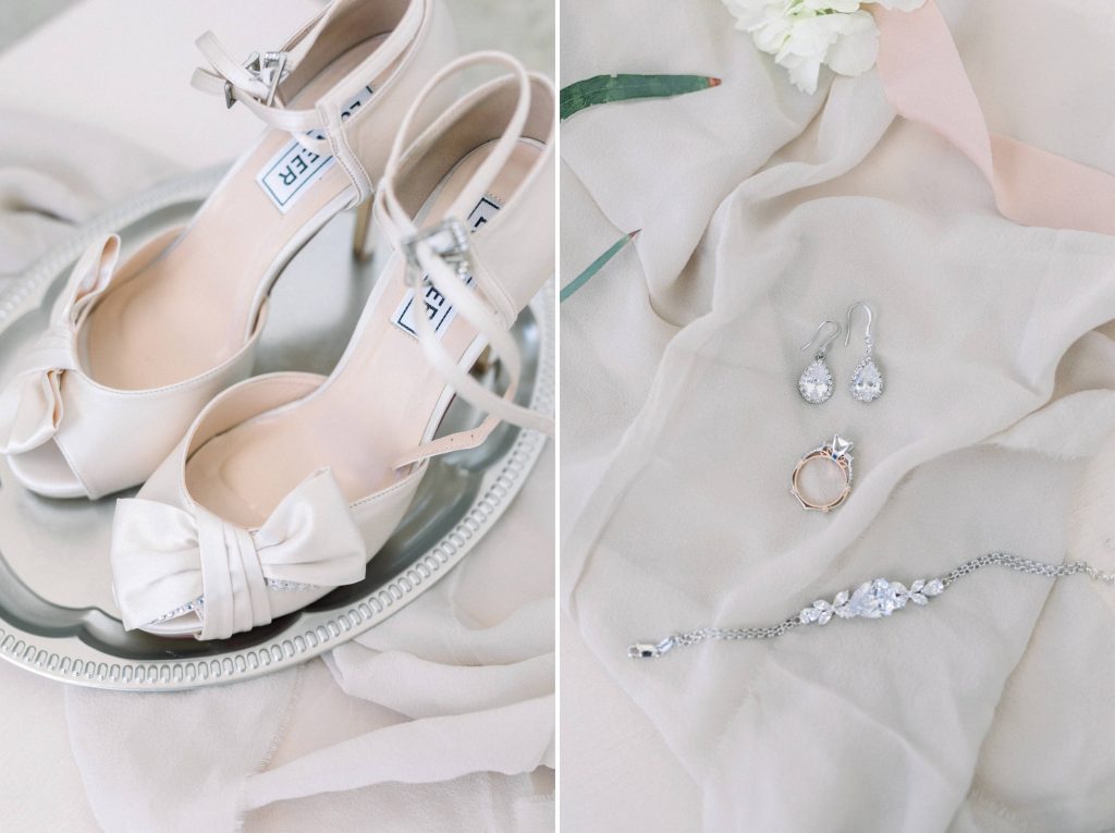 brides shoes and jewelry detains Lakehouse Resort San Marcos Rachel and Steven Temecula California wedding engagement photography Carrie McGuire photographer California