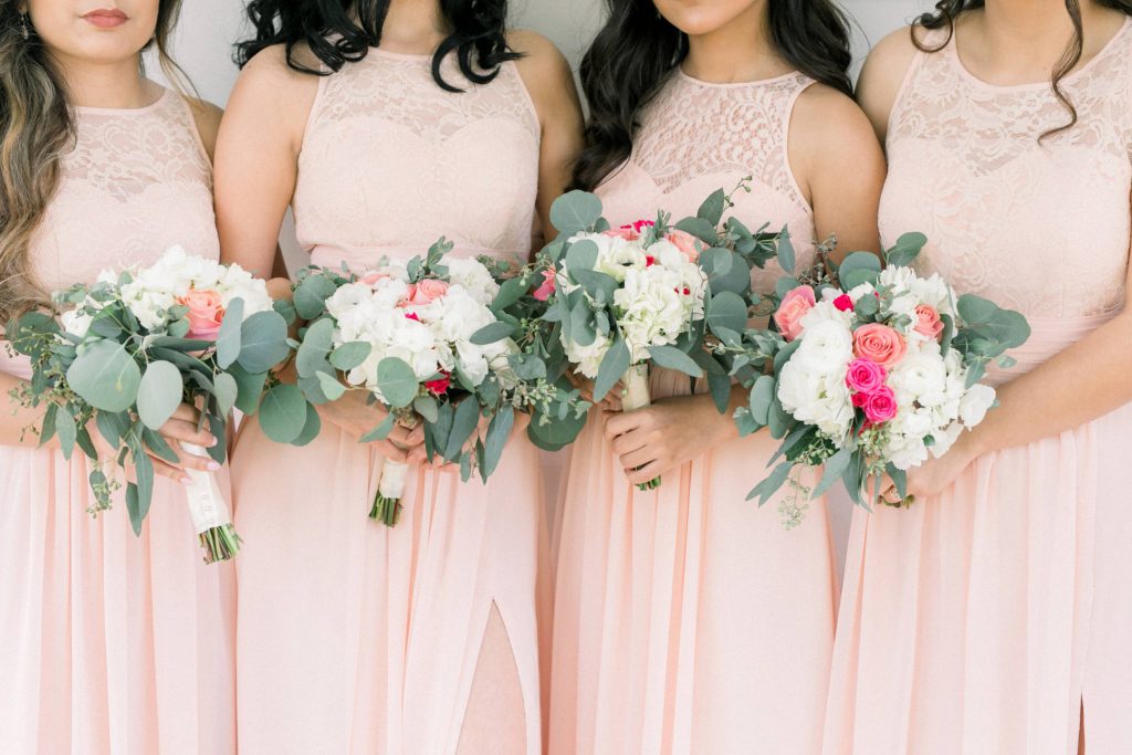 bridesmaids and beautiful bouquets Lakehouse Resort San Marcos Rachel and Steven Temecula California wedding engagement photography Carrie McGuire photographer California