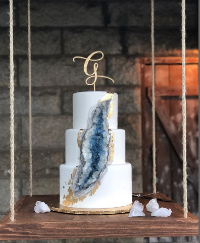 2019 wedding cake trends geode cake temecula wedding photographer cake artist 