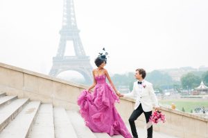 Eiffel Tower photo shoot for Fine art paris destination wedding