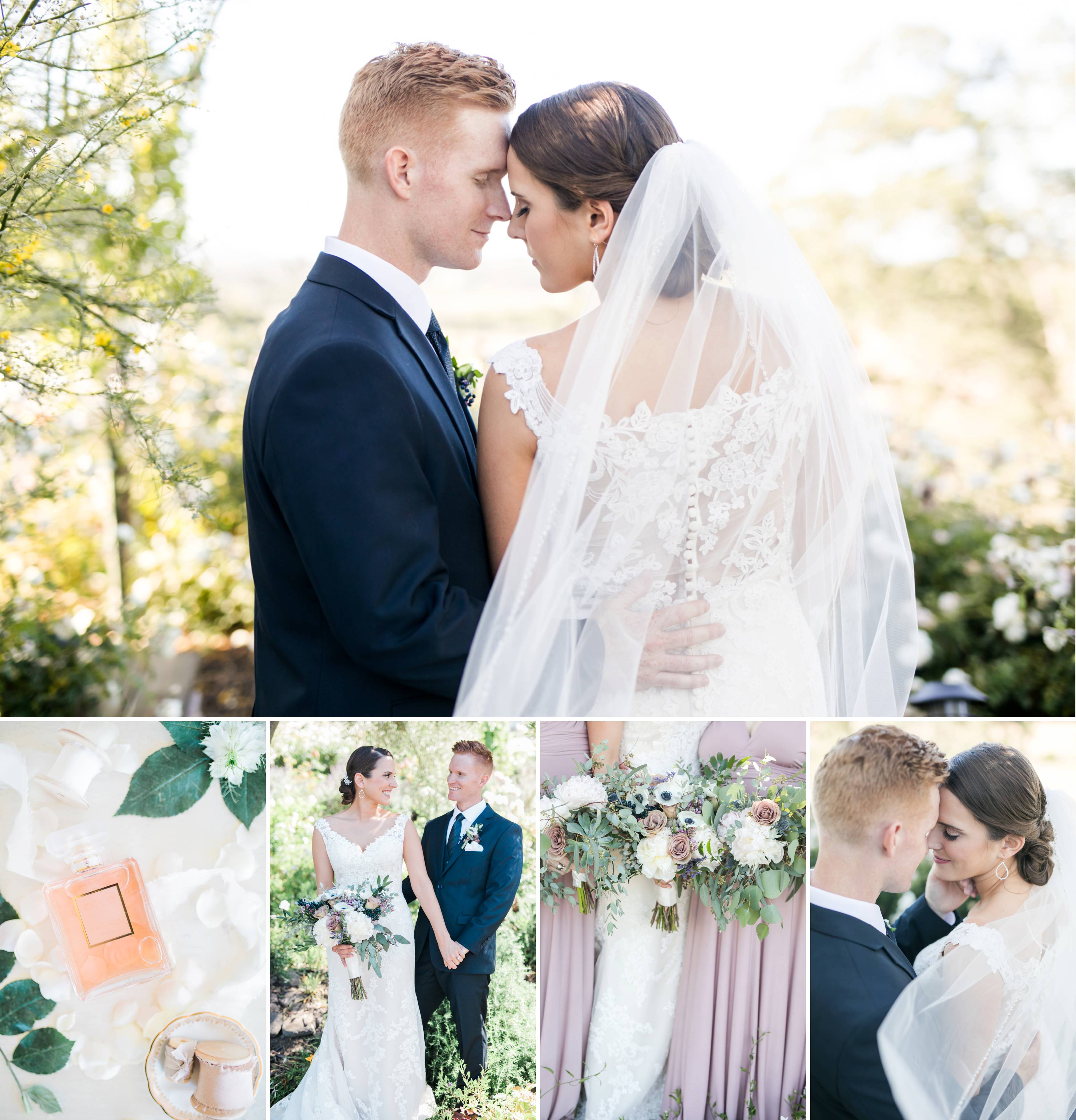 Beautiful Mauve and white garden wedding at forever and always farm temecula wedding venue