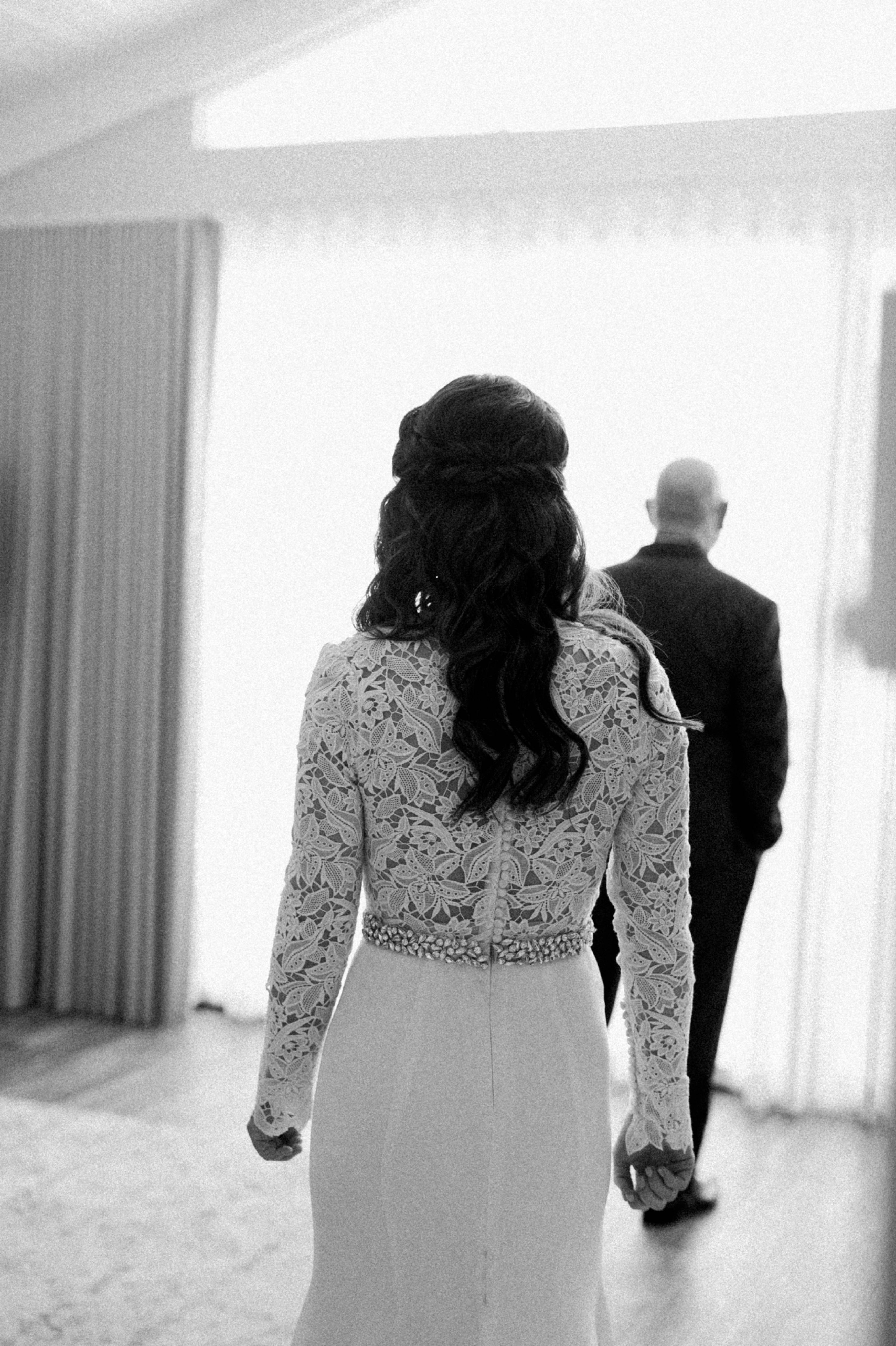 First look with father of the bride shot by temecula wedding photographer carrie mcguire photography