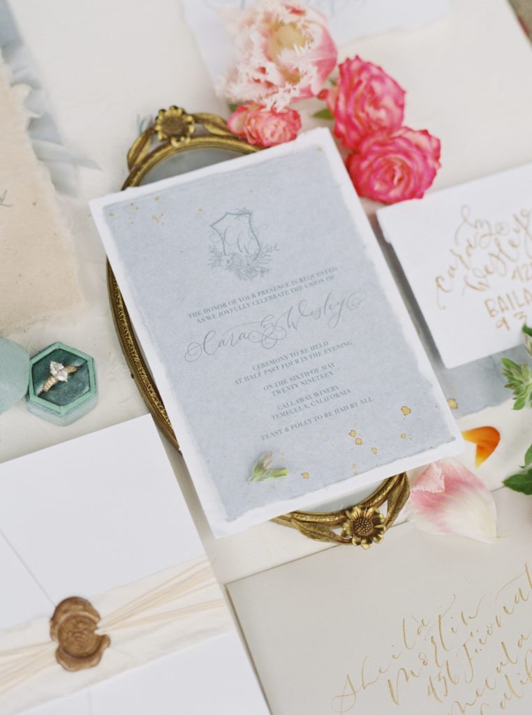 Callaway Winery Temecula wedding venue featured on style me pretty carrie McGuire photography   fine art wedding invitation ideas